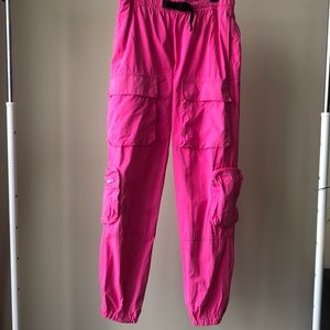 Hot pink TNA cargo pants size small.